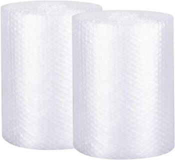 MR011902 Lot de 2 rouleaux de papier à bulles faciles à déchirer, plus épais et durables pour l'emballage, livraison et déménagement, perforés tous les 30,5 cm x 30,5 cm au total (blanc), MR011902